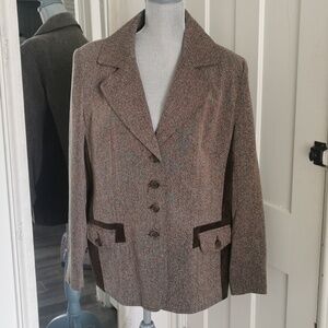 TanJay vintage brown corduroy blend women's blazer. Size 16. EUC